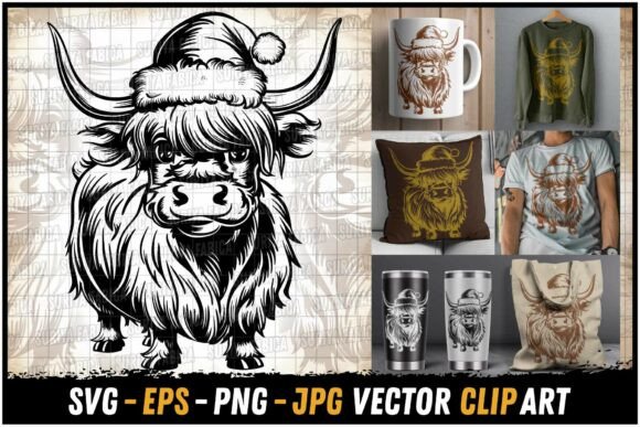 Download Holiday Cheer Highland Cow SVG - Holiday cheer Collection