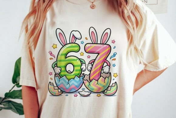 Download Easter Number 6 7 Bunny Eggs Png - 6 7 Collection