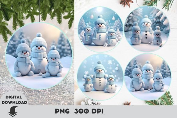 Download Snowman 3D Christmas Ornaments Bundle - Premium Resources