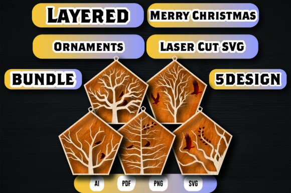 Download Layered Merry Christmas Ornaments Bundle - Christmas ornaments bundle Collection