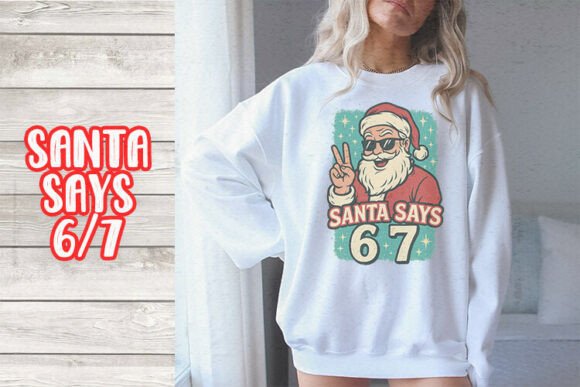 Download Santa Says 6 7 Retro Graphic - 6 7 Collection